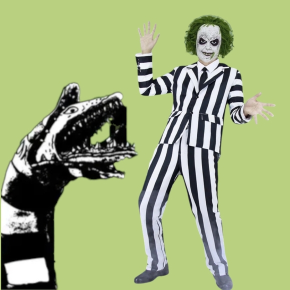 Men's Beetlejuice Beetlejuice Beetlejuice Cosplay Costume Outfit, S - Picture 1 of 12